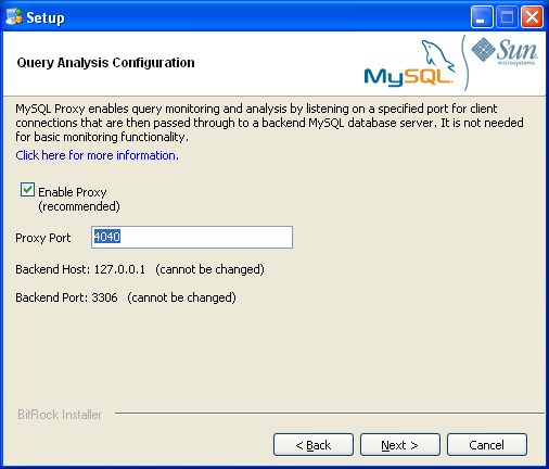 MySQL Enterprise Monitor: Installing
              Agent on Windows: Query Analyzer Configuration