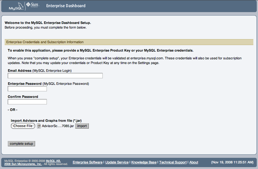 MySQL Enterprise Monitor: Server Update:
              Final Setup